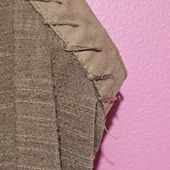 Gimmicks XS Beige Sleeveless Knit Top Lace Details V-Neck Back Cotton Blend Boho - Picture 11 of 14